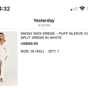 Showpo White Puff Sleeve Midi Dress